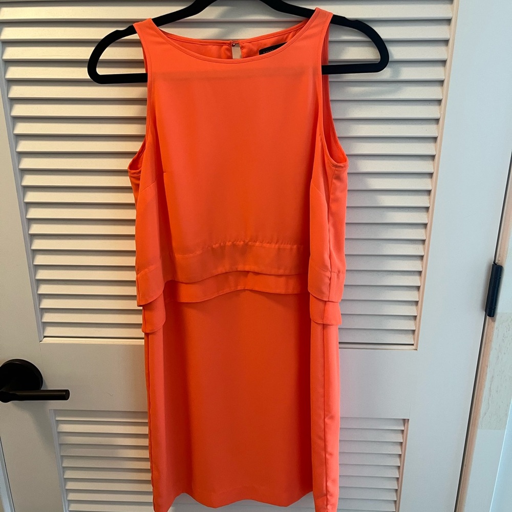 Banana Republic Orange Tiered Halter Midi Dress